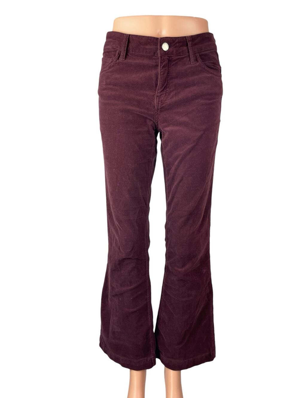 Mavi Sydney Womens Red Maroon Mid Rise Flared Bootcut Trousers Pants Size 25/30